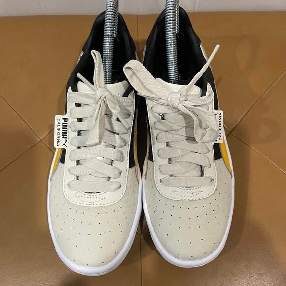 Puma‎ Women's California TOL Off White Black/Yellow Sneakers Retro Shoes Size 7 - Picture 7 of 9